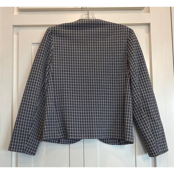 Vintage 80's union made ACT III navy and white tweed blazer EUC size 10 - Picture 2 of 11